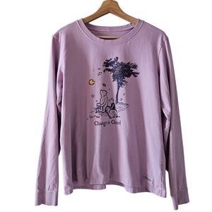 Life Is Good Purple Change Is Good Winnie The Pooh Long Sleeve Shirt Size Large